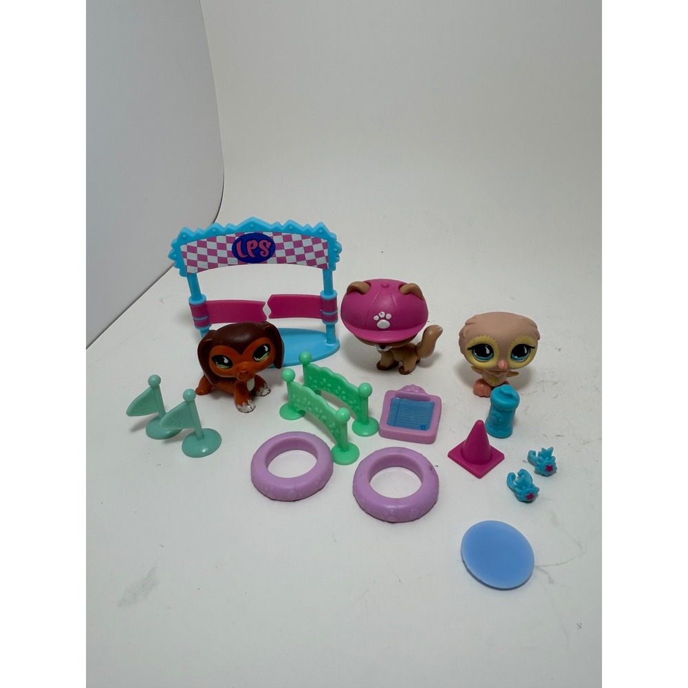 Hasbro Littlest Pet Shop Pets Trainin' Park 673 674 675 Fox Dachshund Owl Lot